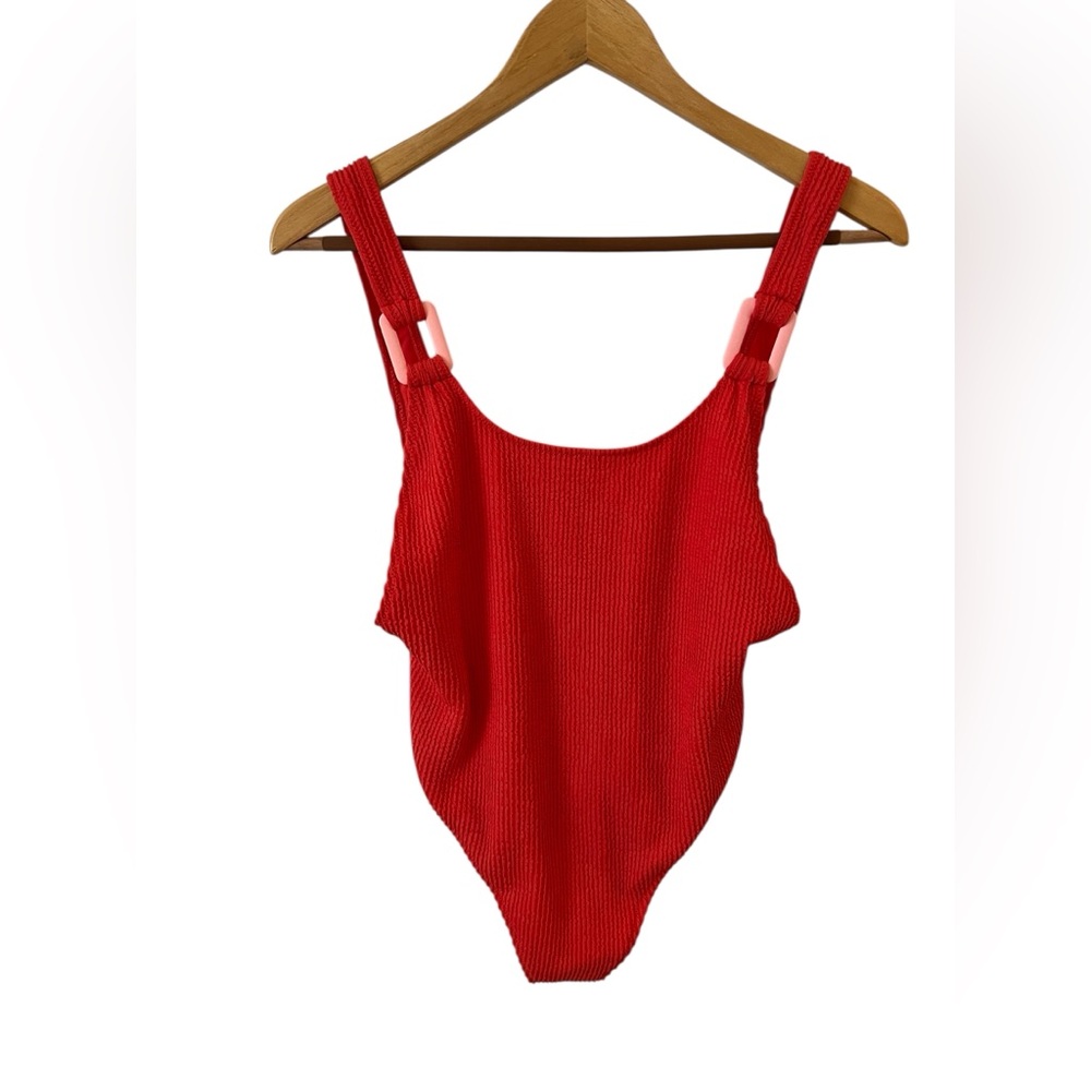 NWT Aerie Crinkle Scoop Cheekiest One Piece Swimsuit Women’s Sz: L